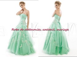Robe de princesse vert & blanc