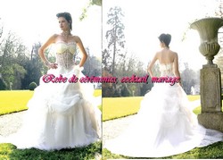 Robe de mariée romantique ivoire bustier transparent VENDU avec jupon adapté.