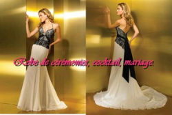 Robe de mariée empire noir et blanc