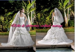 Robe de mariée prestige blanche plissé VENDU avec jupon adapté