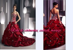 Robe de mariée bordeaux et blanc VENDU avec jupon adapté