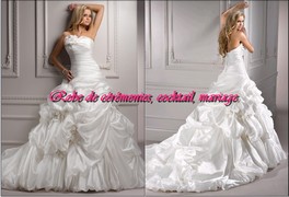 Robe de mariée prestige blanche bustier original VENDU avec jupon adapté.