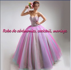 Robe de princesse NVP Dégradé de rose parme VENDU avec jupon adapté.