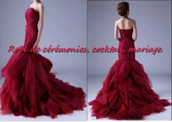 Robe de soirée CS bordeaux coupe sirène