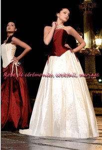 Robe de mariée glamour ivoire & doré VENDU avec jupon adapté