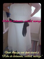 Robe de cocktail Blanc et Noir coupe empire
