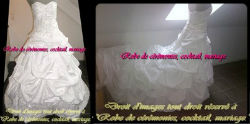 Robe de mariée prestige bustier en dentelle ornée de sequins VENDU avec jupon adapté