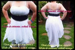 Robe de cocktail Blanc et noir asymétrique