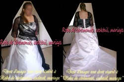 Robe de mariée Noir et blanc avec manches VENDU avec jupon adapté.