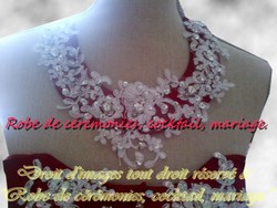Robe de mariée Bordeaux et blanc VENDU avec jupon adapté