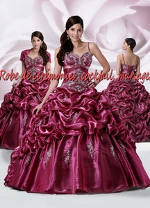 Robe de princesse NVP fuchsia nacré VENDU avec jupon adapté & boléro.