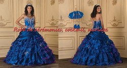 Robe de princesse NVP bleu VENDU avec jupon adapté & boléro.