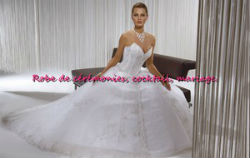 Robe de mariée prestige blanche bustier coeur à strasse VENDU avec jupon adapté