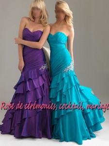 Robe de soirée SLD violette, robe drapé