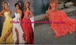 Robe de cocktail SLD corail robe fenté.
